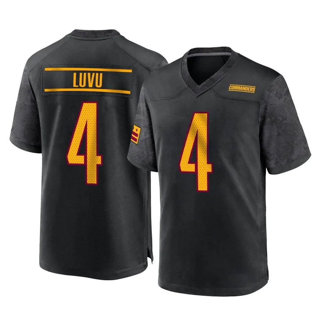 W.Commanders #4 Frankie Luvu Player Black Home Game Ldoa Stitched Jerseys