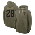A.Cardinals #28 Andrew Wingard Player Olive Salute to Service Pullover Hoodies Limited Stitched Jerseys