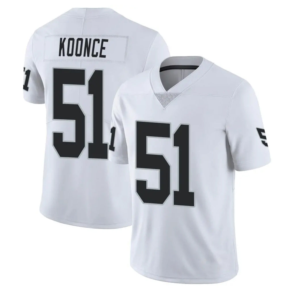 LV.Raiders #51 Malcolm Koonce Player White Limited Vapor Untouchable Home Game Ldoa Stitched Jerseys