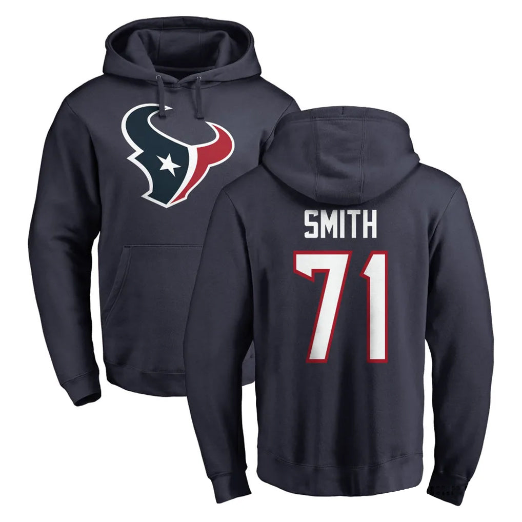 H.Texans #71 Braden Smith Player Navy Pro Line Pullover Hoodie Limited Game Ldoa Stitched Jerseys