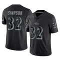 B.Ravens #32 Trenton Simpson Player Black REFLECTIVE Limited Ldoa Stitched Jerseys