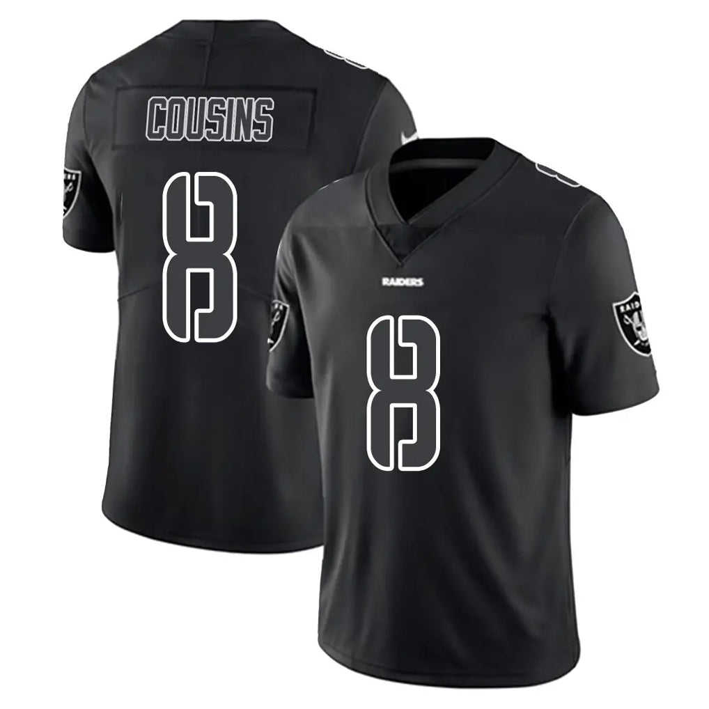 LV.Raiders #8 Kirk Cousins Player Black Limited Black Impact Home Game Ldoa Stitched Jerseys