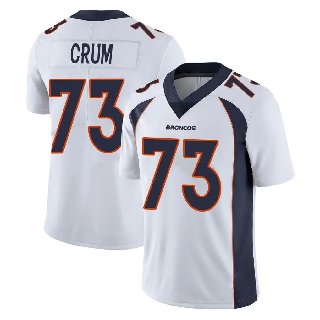 D.Broncos #73 Frank Crum Player White Vapor Untouchable Limited Home Game Ldoa Stitched Jerseys
