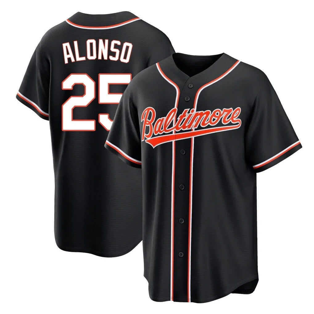 B.Orioles #25 Pete Alonso Player Black Out Home Game Ldoa Stitched Jerseys