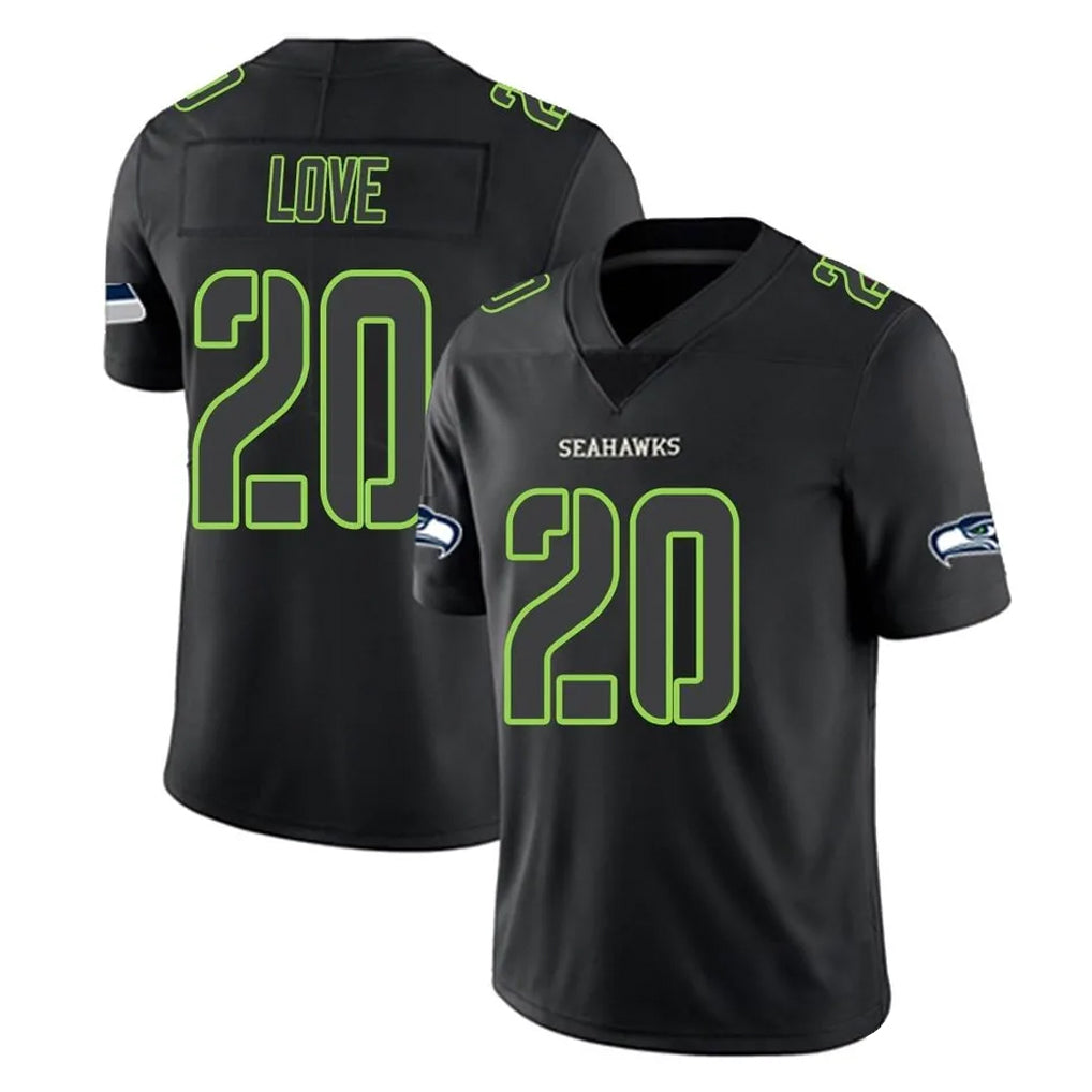 S.Seahawks #20 Julian Love Player Black Impact Limited Home Game Ldoa Stitched Jerseys