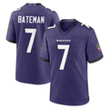 B.Ravens #7 Rashod Bateman Player Purple Limited Home Game Ldoa Stitched Jerseys