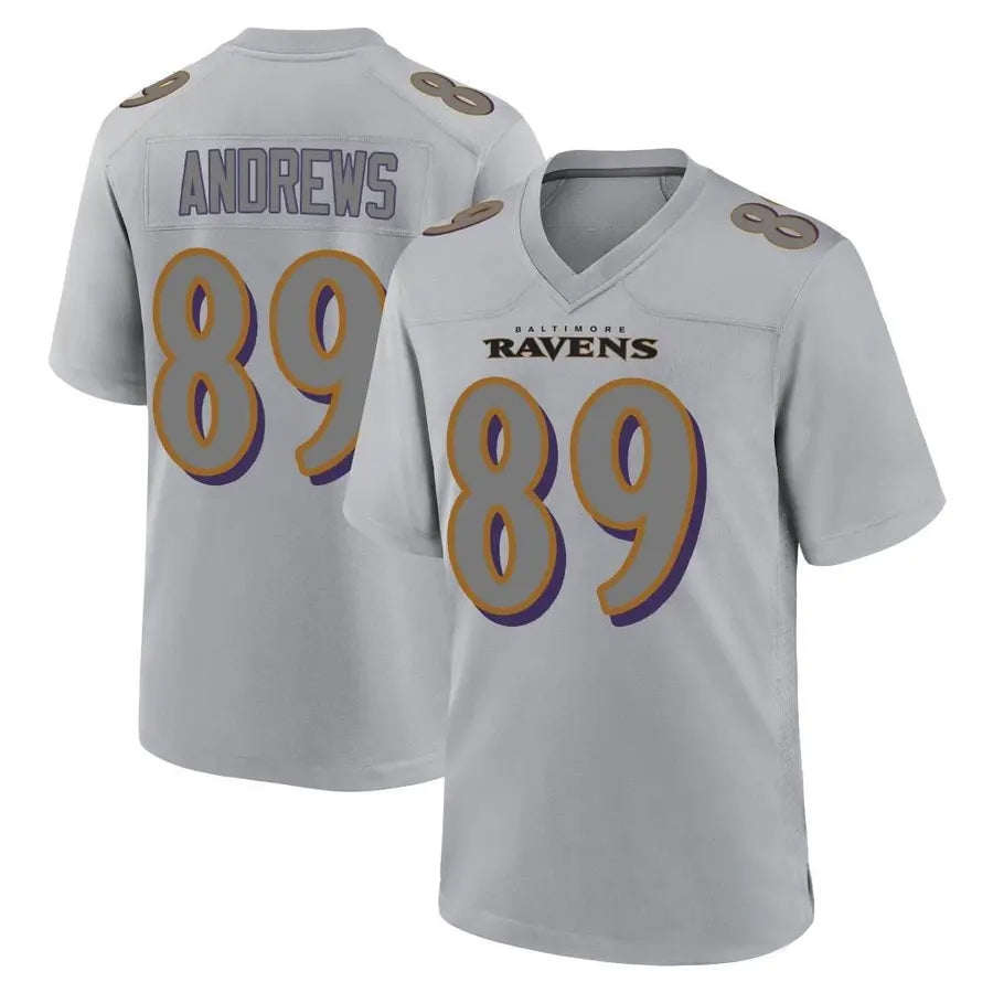 B.Ravens #89 Mark Andrews Player Gray Replica Game Ldoa Stitched Jerseys