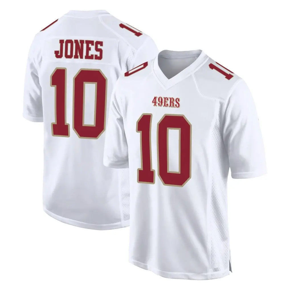SF.49ers #10 Mac Jones Player White Fashion Home Game Ldoa Stitched Jerseys