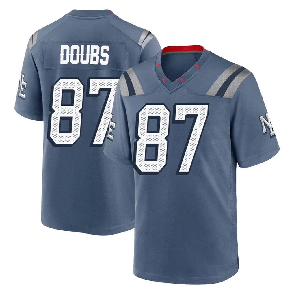 NE.Patriots #87 Romeo Doubs Player Blue Rivalries Collection Home Game Ldoa Stitched Jerseys