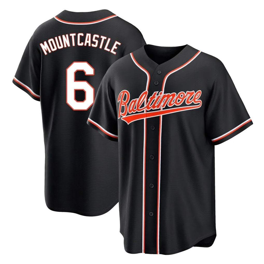 B.Orioles #6 Ryan Mountcastle Player Black Out Home Game Ldoa Stitched Jerseys