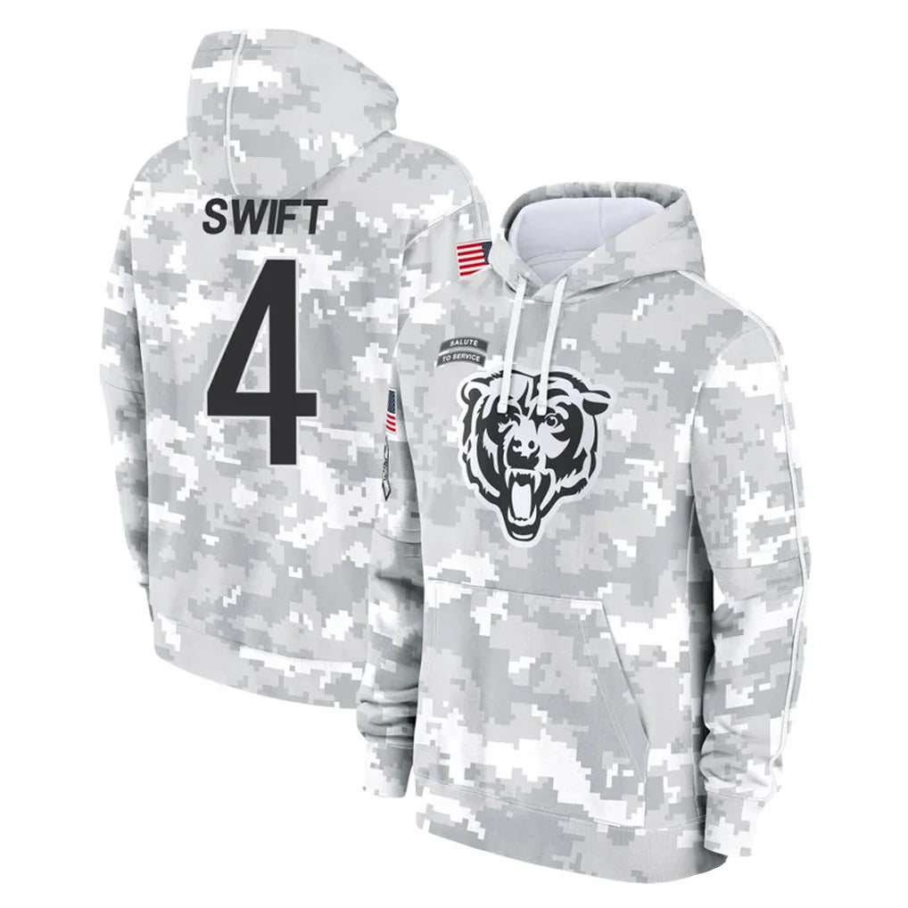 C.Bears #4 D'Andre Swift Player Arctic Camo Salute to Service Pullover Hoodies Limited Ldoa Stitched Jerseys