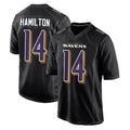 B.Ravens #14 Kyle Hamilton Player Black Carbon Fashion Game Home Ldoa Stitched Jerseys