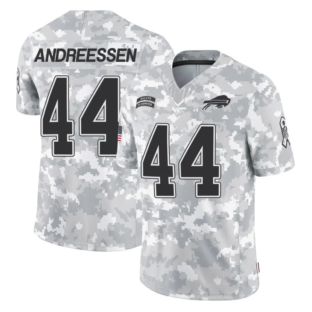 B.Bills #44 Joe Andreessen Player Arctic Camo Salute to Service Limited Ldoa Stitched Jerseys
