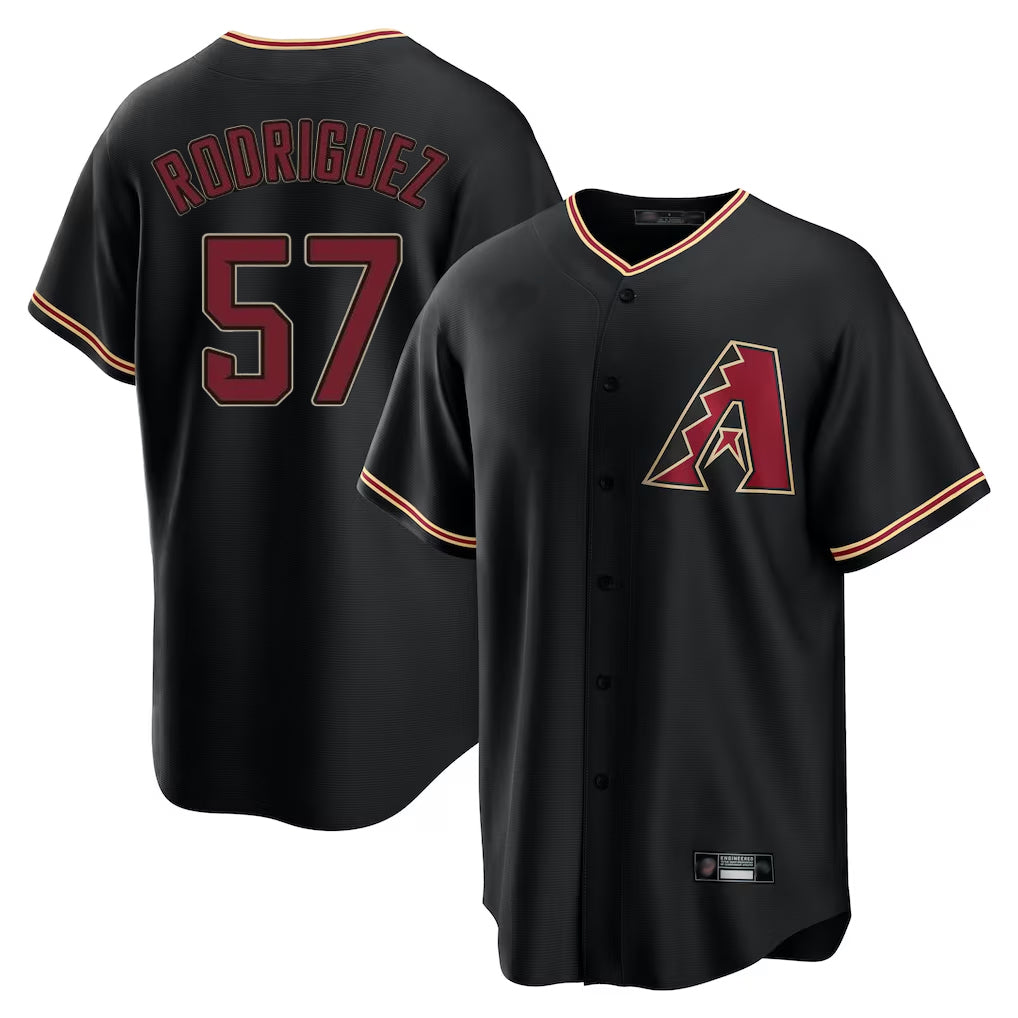 A.Diamondbacks #57 Eduardo Rodriguez Player Black Limited Home Ldoa Stitched Jerseys