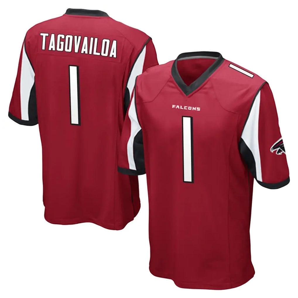 A.Falcons #1 Tua Tagovailoa Player Red Color Vapor Home Game Ldoa Stitched Jerseys