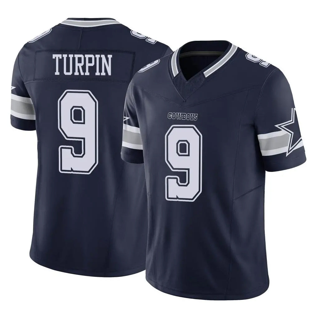 D.Cowboys #9 KaVontae Turpin Player Navy Limited Vapor F.U.S.E. Home Game Ldoa Stitched Jerseys