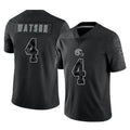 C.Browns #4 Deshaun Watson Player Black Reflective Home Game Ldoa Stitched Jerseys
