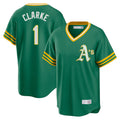 Athletics #1 Denzel Clarke Player Kelly Green Cooperstown Collection T-shirt Game Ldoa Stitched Jerseys