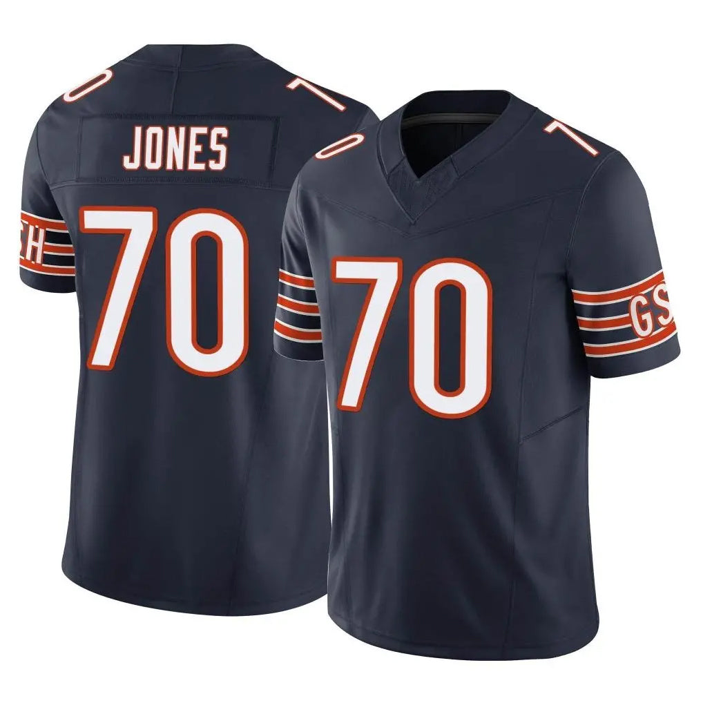 C.Bears #70 Braxton Jones Player Navy Vapor F.U.S.E. Limited Home Game Ldoa Stitched Jerseys