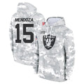 LV.Raiders #15 Fernando Mendoza Player Arctic Camo Salute to Service Hoodies Limited Game Ldoa Stitched Jerseys