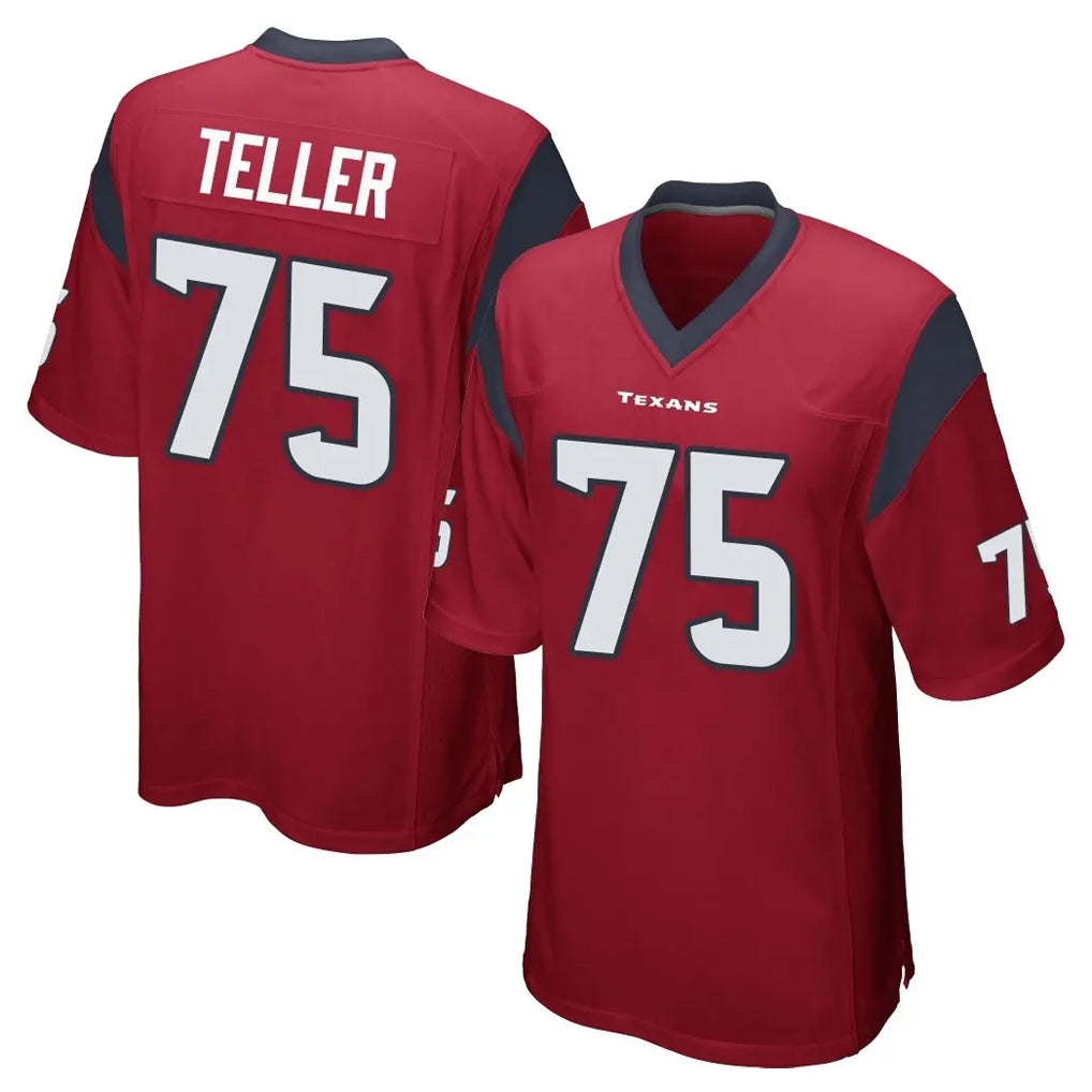 H.Texans #75 Wyatt Teller Player Red Home Game Ldoa Stitched Jerseys