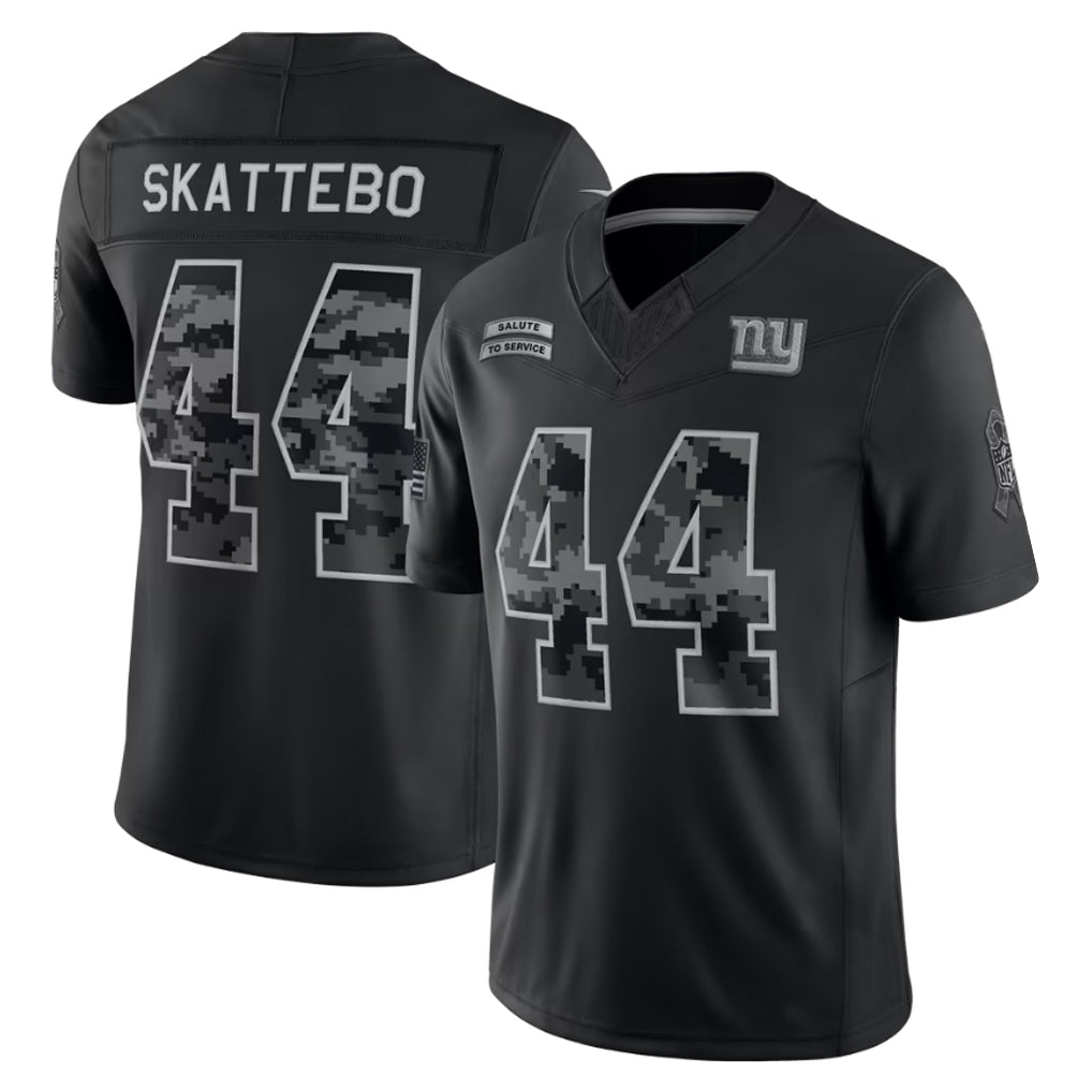 NY.Giants #44 Cam Skattebo Player Black Limited 2026 Salute to Service Home Game Ldoa Stitched Jerseys