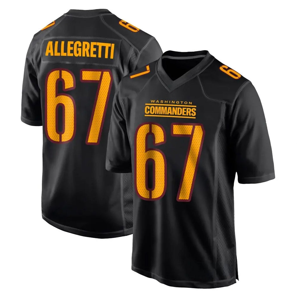 W.Commanders #67 Nick Allegretti Player Black Carbon Fashion Home Game Ldoa Stitched Jerseys