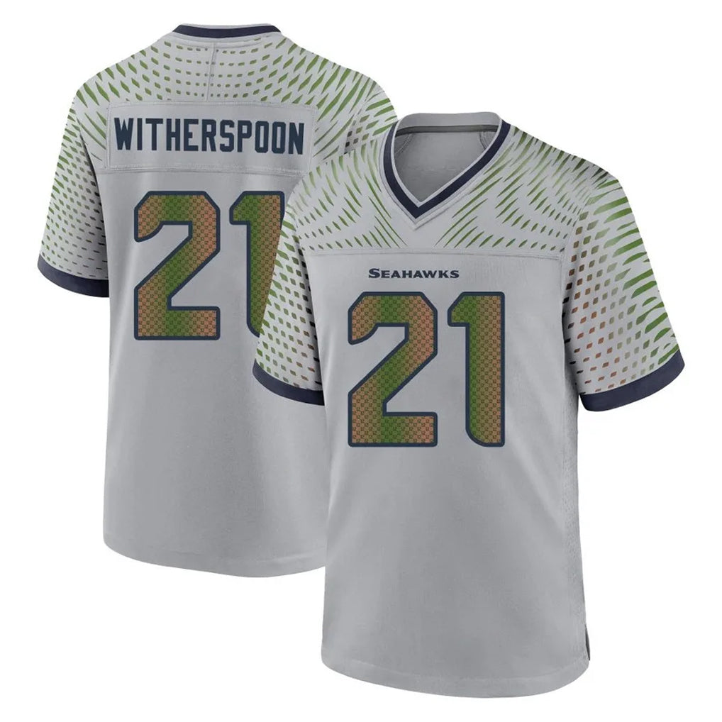 S.Seahawks #21 Devon Witherspoon Player Grey 2025 Rivalries Collection Home Game Ldoa Stitched Jerseys