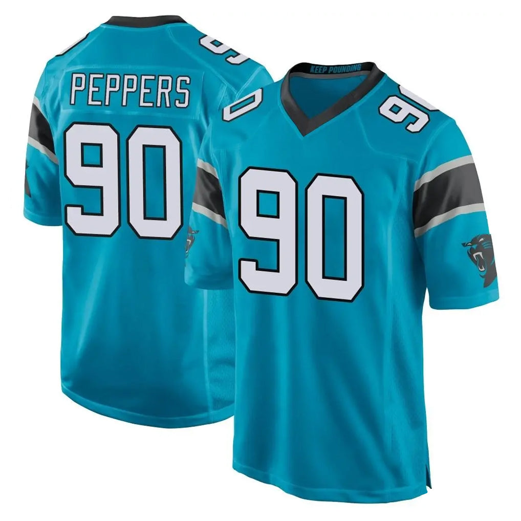 C.Panthers #90 Julius Peppers Player Blue Game Ldoa Stitched Jerseys