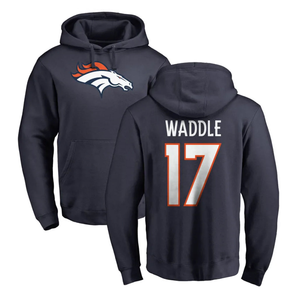 D.Broncos #17 Jaylen Waddle Player Navy Pullover Hoodie Limited Ldoa Stitched Jerseys