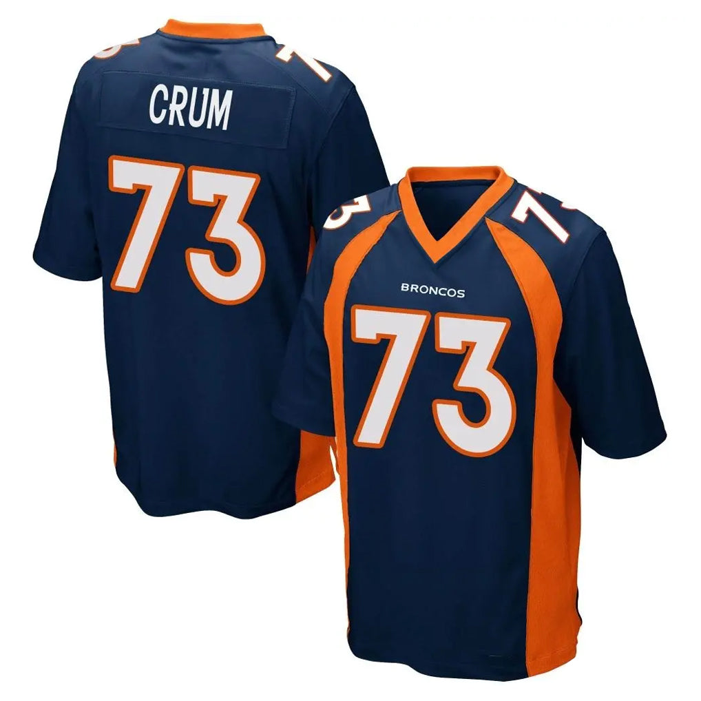 D.Broncos #73 Frank Crum Player Navy Game Ldoa Stitched Jerseys