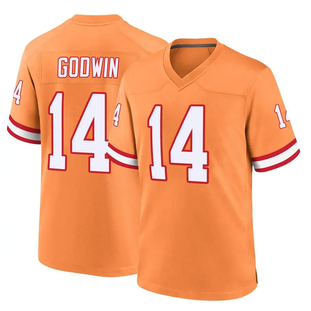 TB.Buccaneers #14 Chris Godwin Jr. Player Orange Throwback Home Game Ldoa Stitched Jerseys