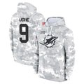 M.Dolphins #9 Joshua Uche Player Arctic Camo Salute to Service Hoodies Limited Game Ldoa Stitched Jerseys