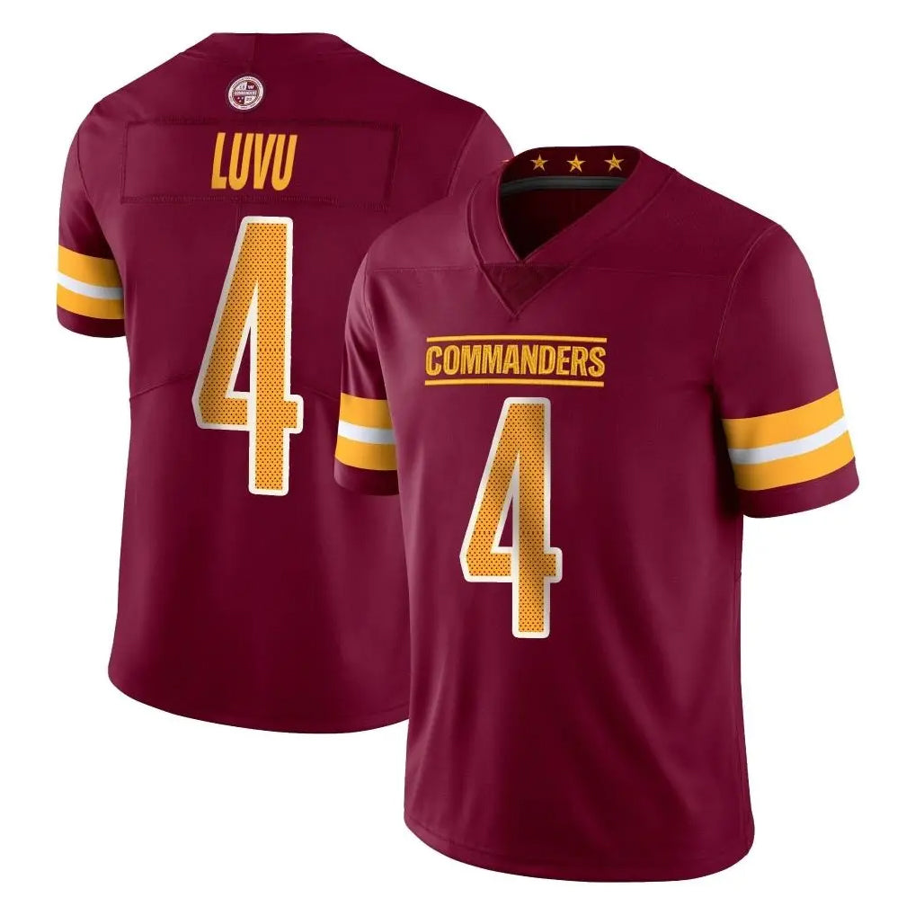 W.Commanders #4 Frankie Luvu Player Burgundy Limited Vapor Home Game Ldoa Stitched Jerseys