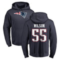 NE.Patriots #55 Jared Wilson Player Navy LOGO Pullover Hoodies Home Game Ldoa Stitched Jerseys