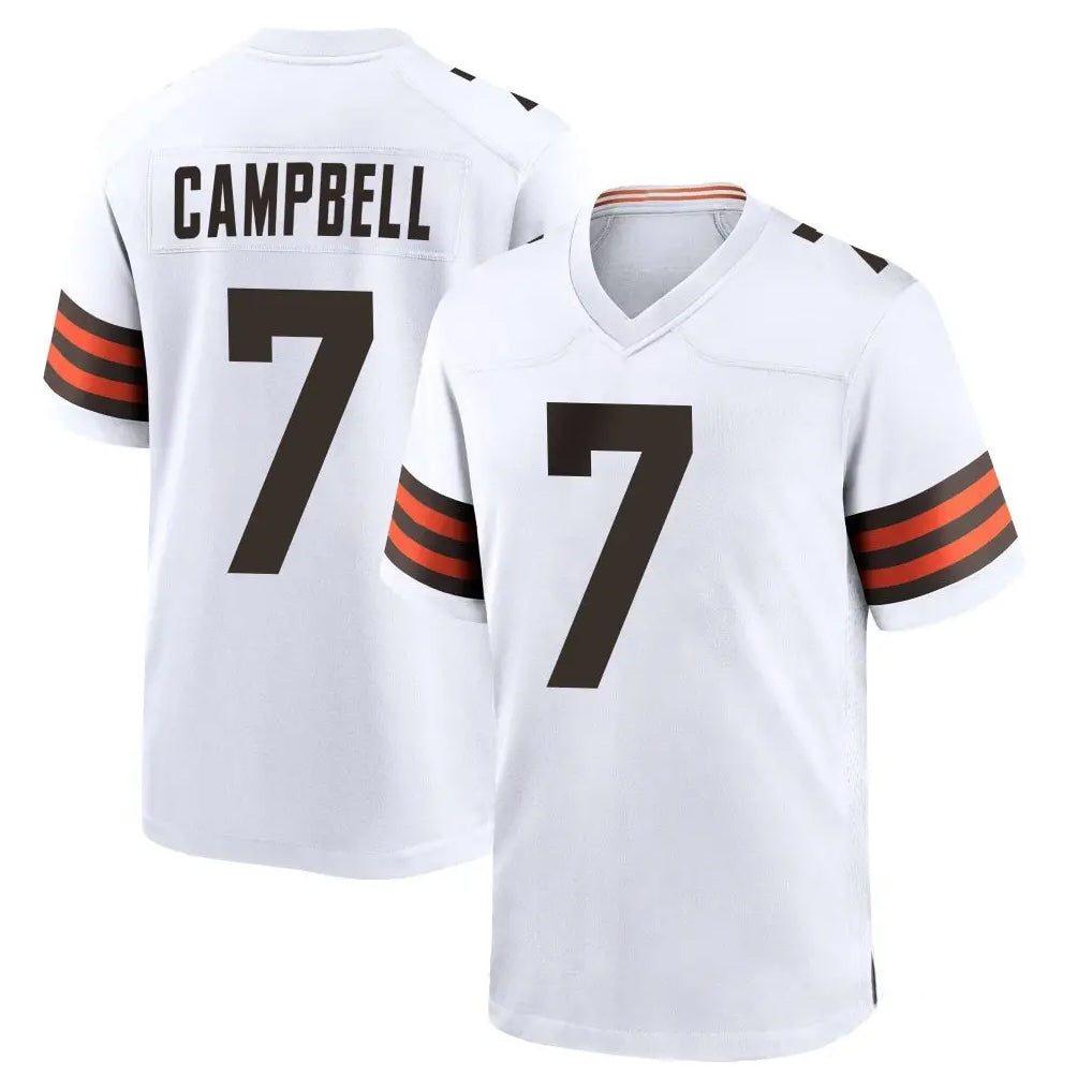 C.Browns #7 Tyson Campbell Player White Home Game Ldoa Stitched Jerseys