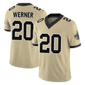 NO.Saints #20 Pete Werner Player Gold Limited Vapor F.U.S.E. Home Game Ldoa Stitched Jerseys
