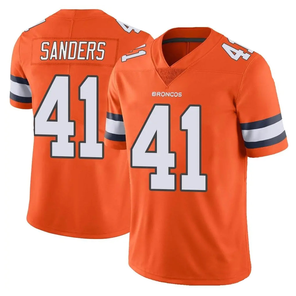 D.Broncos #41 Drew Sanders Player Orange Vapor Untouchable Limited Home Game Ldoa Stitched Jerseys