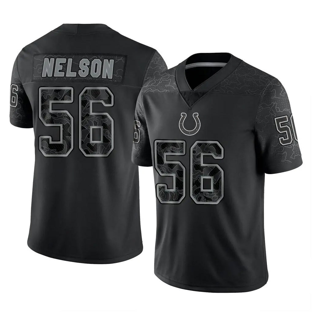 IN.Colts #56 Quenton Nelson Player Black Reflective Limited Game Ldoa Stitched Jerseys