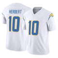 LA.Chargers #10 Justin Herbert Player White Limited Vapor F.U.S.E. Home Game Ldoa Stitched Jerseys