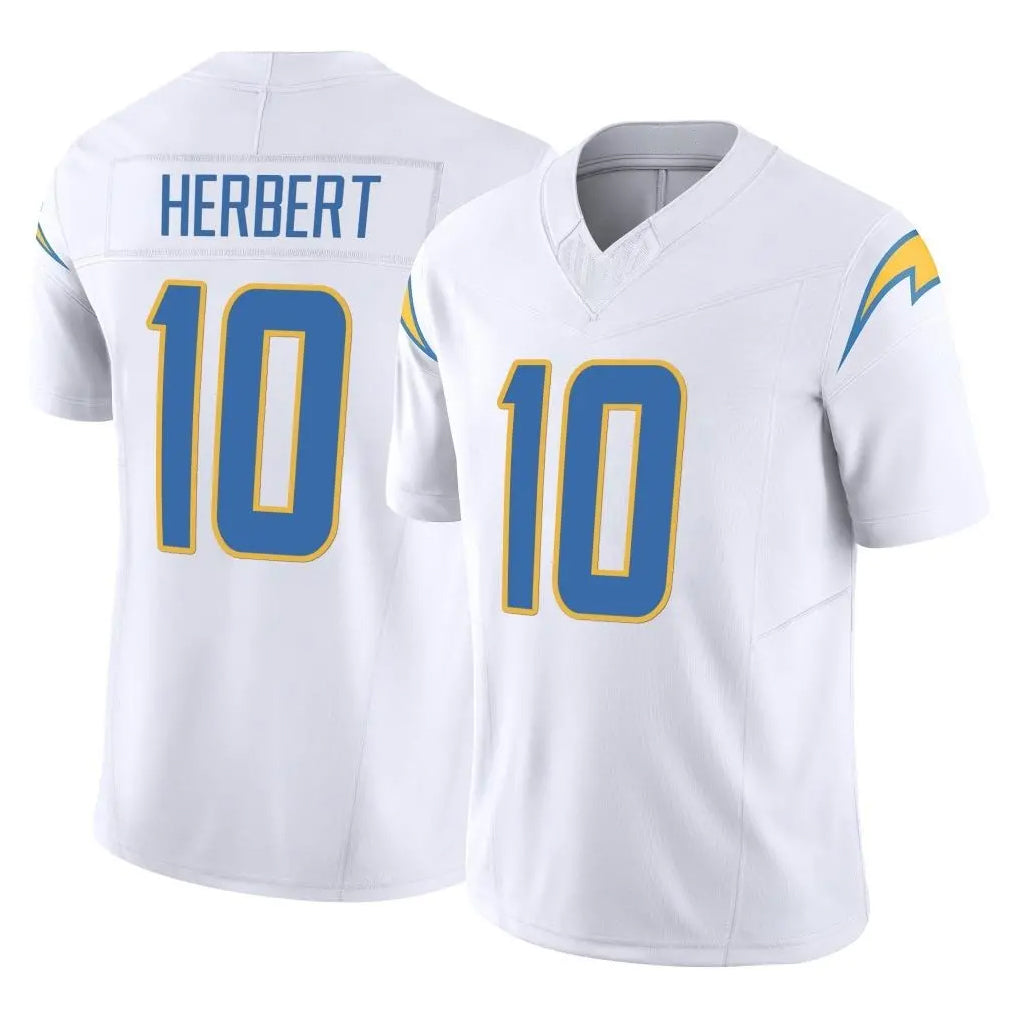 LA.Chargers #10 Justin Herbert Player White Limited Vapor F.U.S.E. Home Game Ldoa Stitched Jerseys
