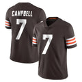 C.Browns #7 Tyson Campbell Player Brown Color Vapor Untouchable Limited Home Game Ldoa Stitched Jerseys
