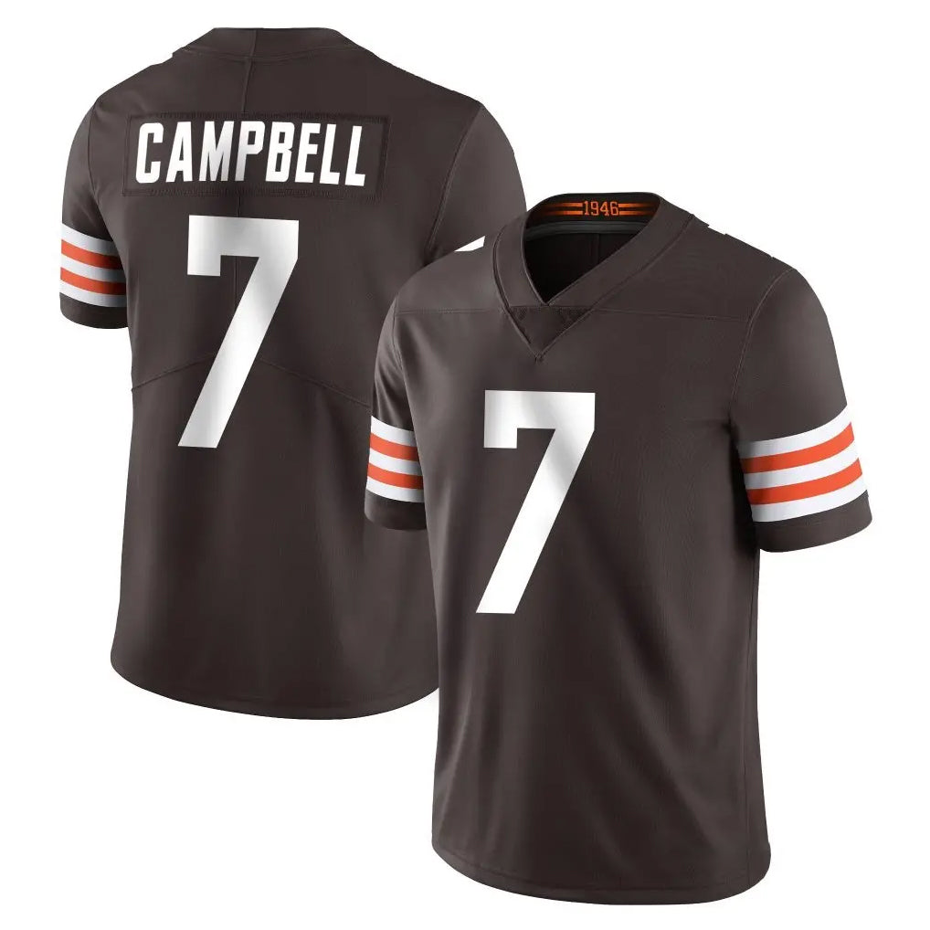 C.Browns #7 Tyson Campbell Player Brown Color Vapor Untouchable Limited Home Game Ldoa Stitched Jerseys