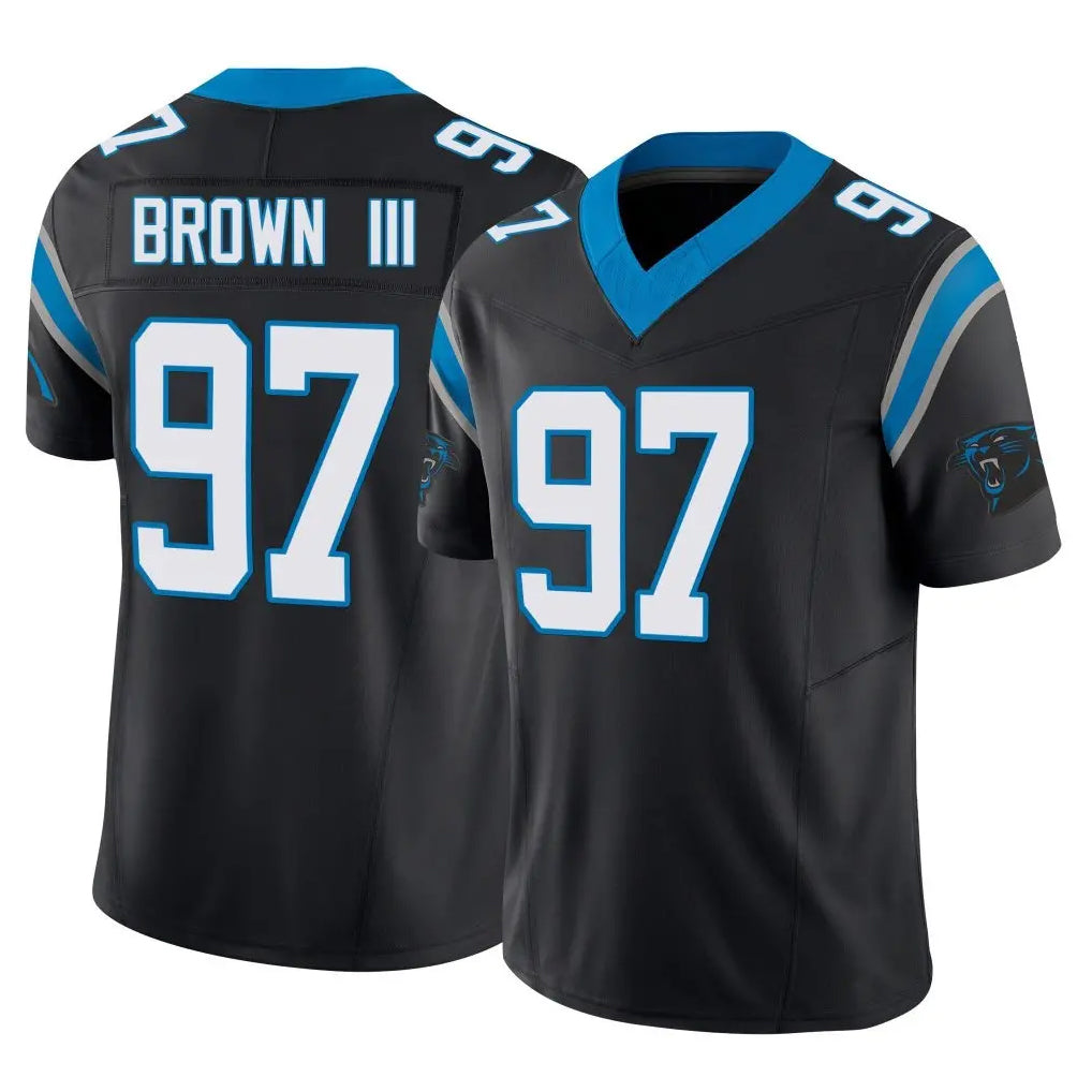 C.Panthers #97 Bobby Brown III Player Black Vapor F.U.S.E. Limited Home Game Ldoa Stitched Jerseys