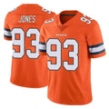 D.Broncos #93 D.J. Jones Player Orange Vapor Untouchable Limited Home Game Ldoa Stitched Jerseys