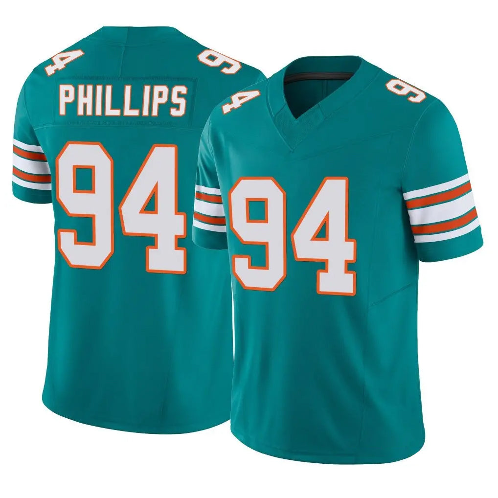 M.Dolphins #94 Jordan Phillips Player Aqua Limited Alternate Vapor F.U.S.E. Home Game Ldoa Stitched Jerseys