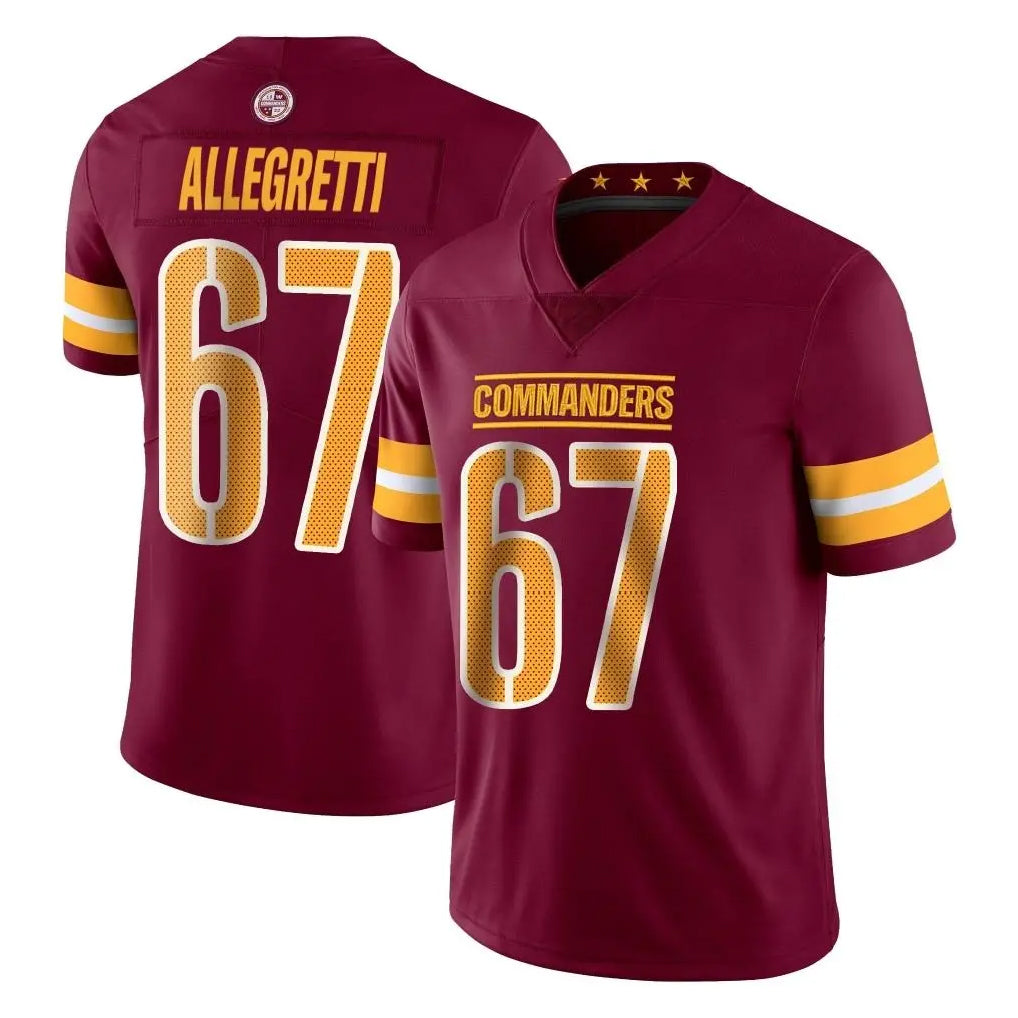 W.Commanders #67 Nick Allegretti Player Burgundy Limited Vapor Home Game Ldoa Stitched Jerseys