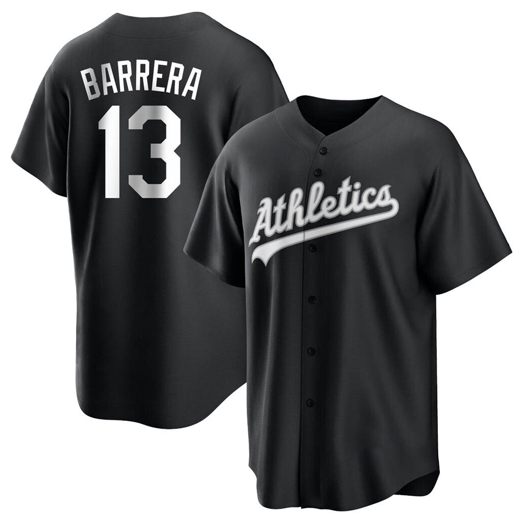 Athletics #13 Luis Barrera Player Black Fashion Home Game Ldoa Stitched Jerseys