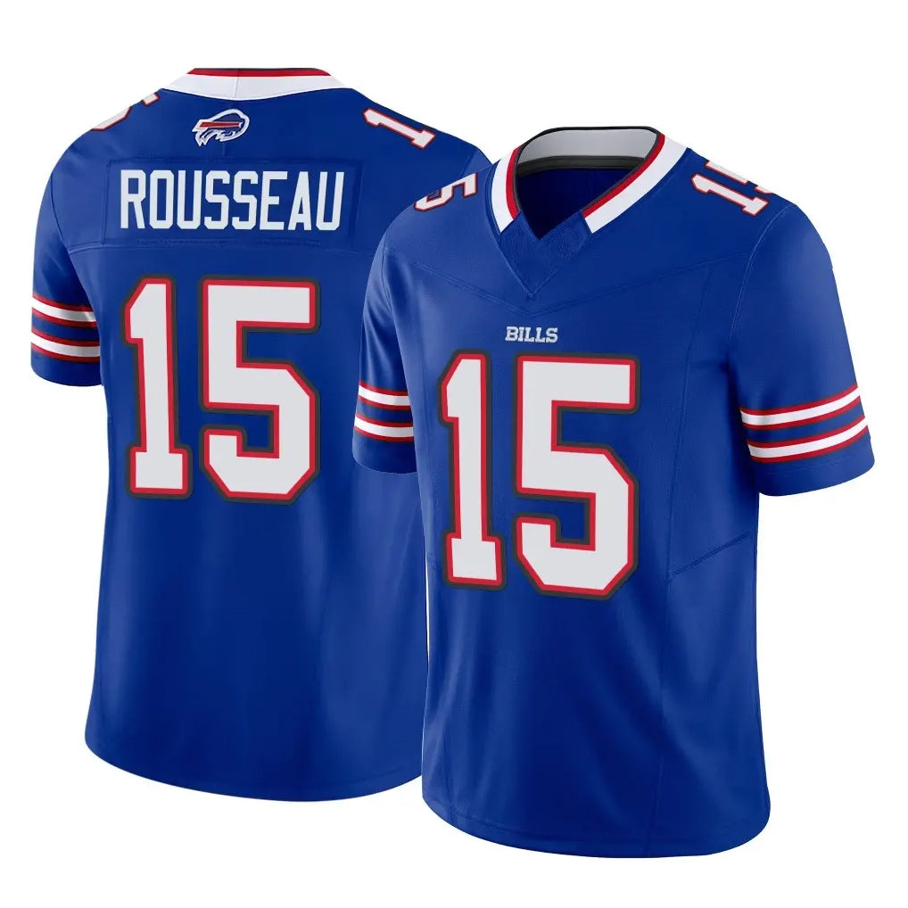 B.Bills #15 Greg Rousseau Player Royal Vapor F.U.S.E. Limited Home Game Ldoa Stitched Jerseys