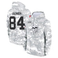 M.Vikings #84 Josh Oliver Player Arctic Camo Salute to Service Pullover Hoodies Limited Game Ldoa Stitched Jerseys